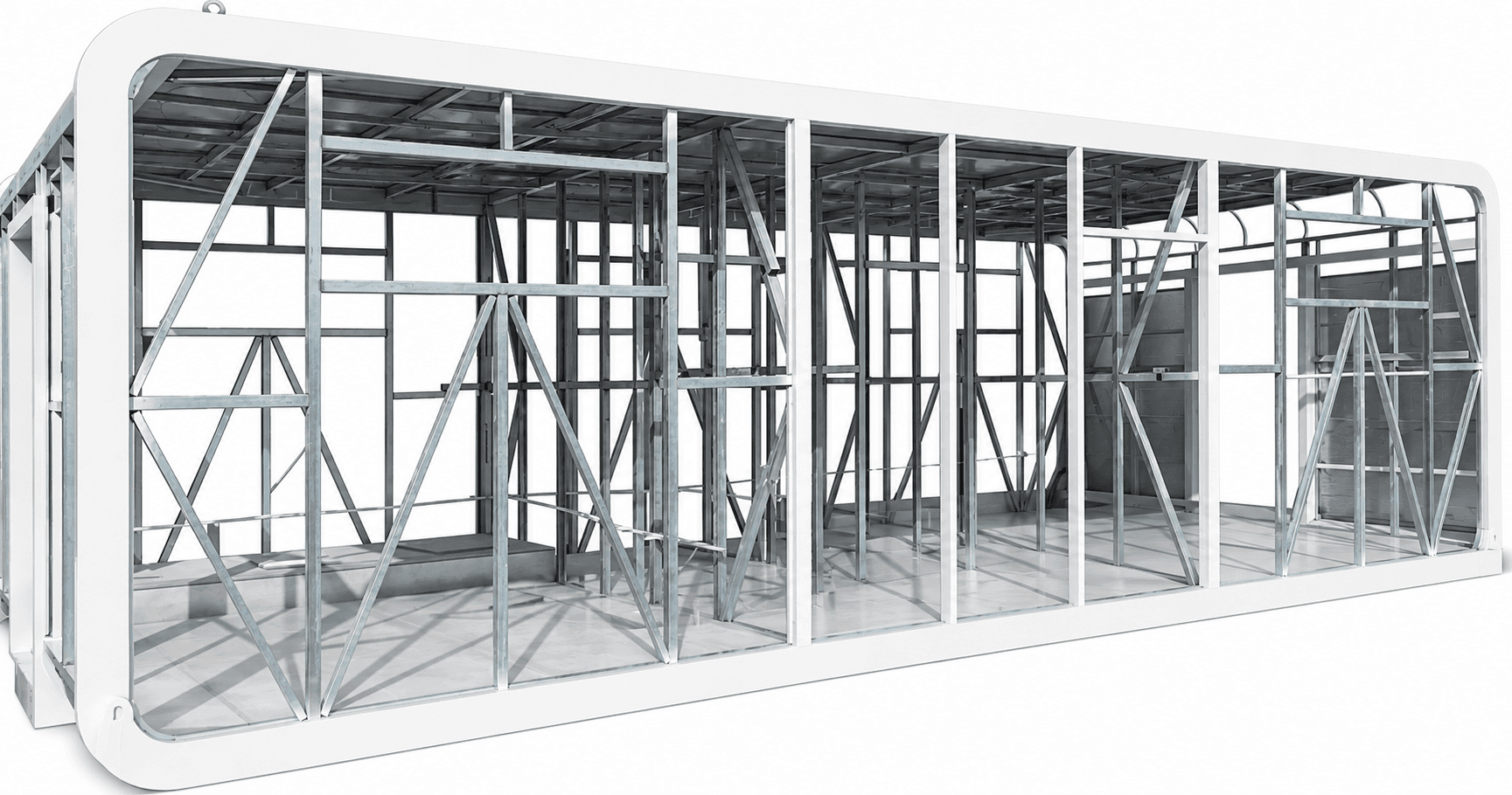 Apple Cabin steel frame structure.