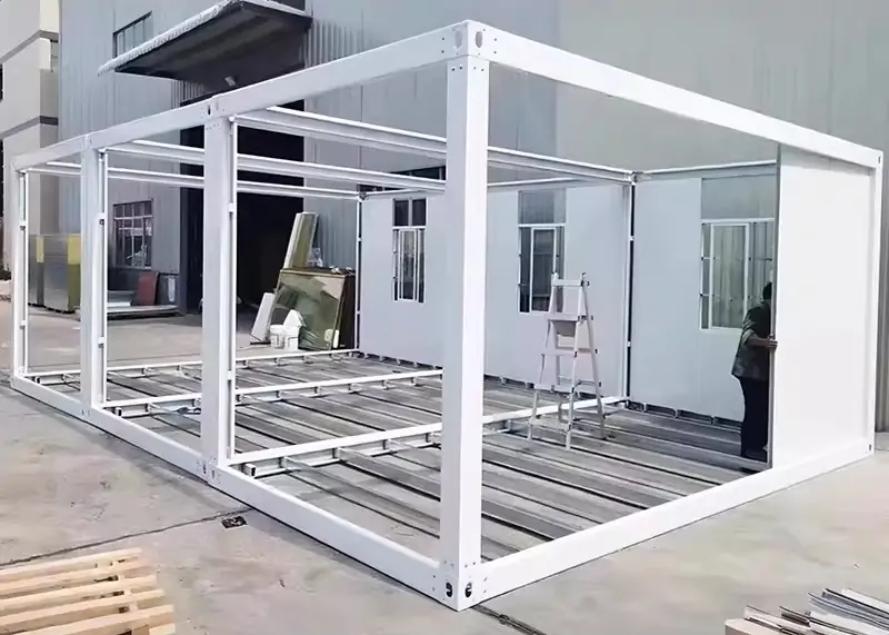 Galvanized steel frame of an assembly modular unit.